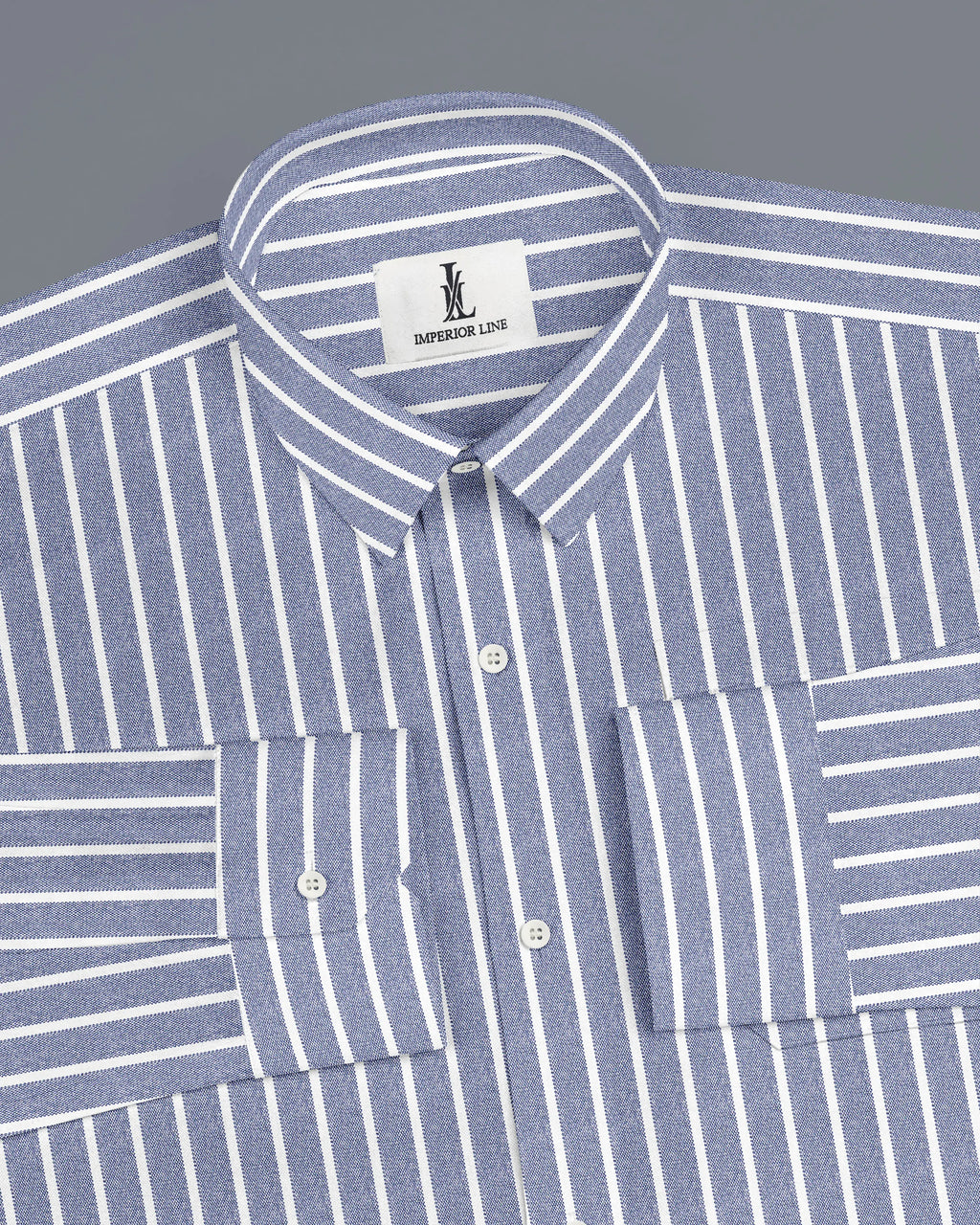 DARK GRAY BUTCHER'S STRIPE OXFORD SHIRT