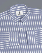 DARK GRAY BUTCHER'S STRIPE OXFORD SHIRT