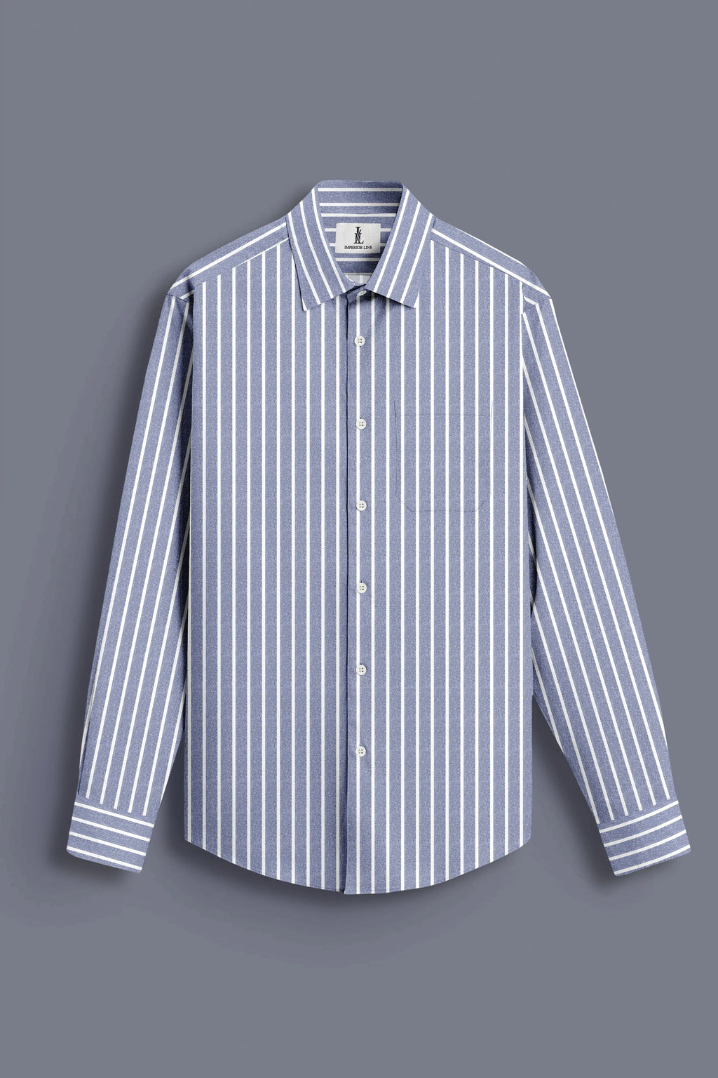 DARK GRAY BUTCHER'S STRIPE OXFORD SHIRT