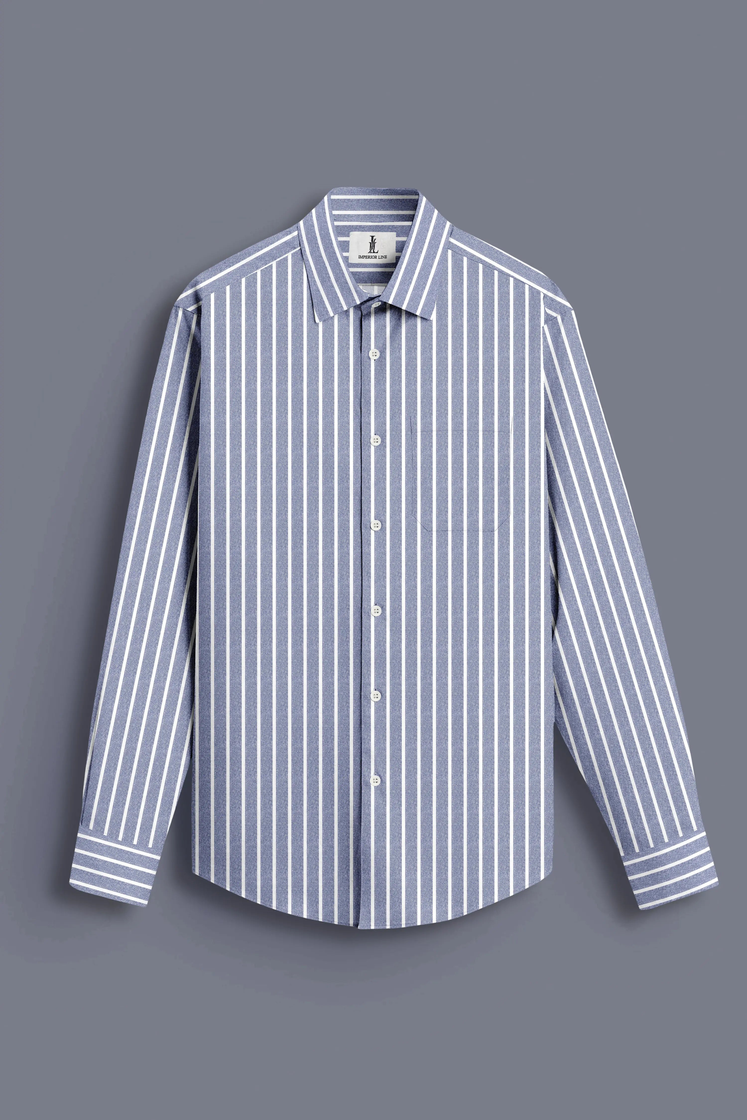 DARK GRAY BUTCHER'S STRIPE OXFORD SHIRT