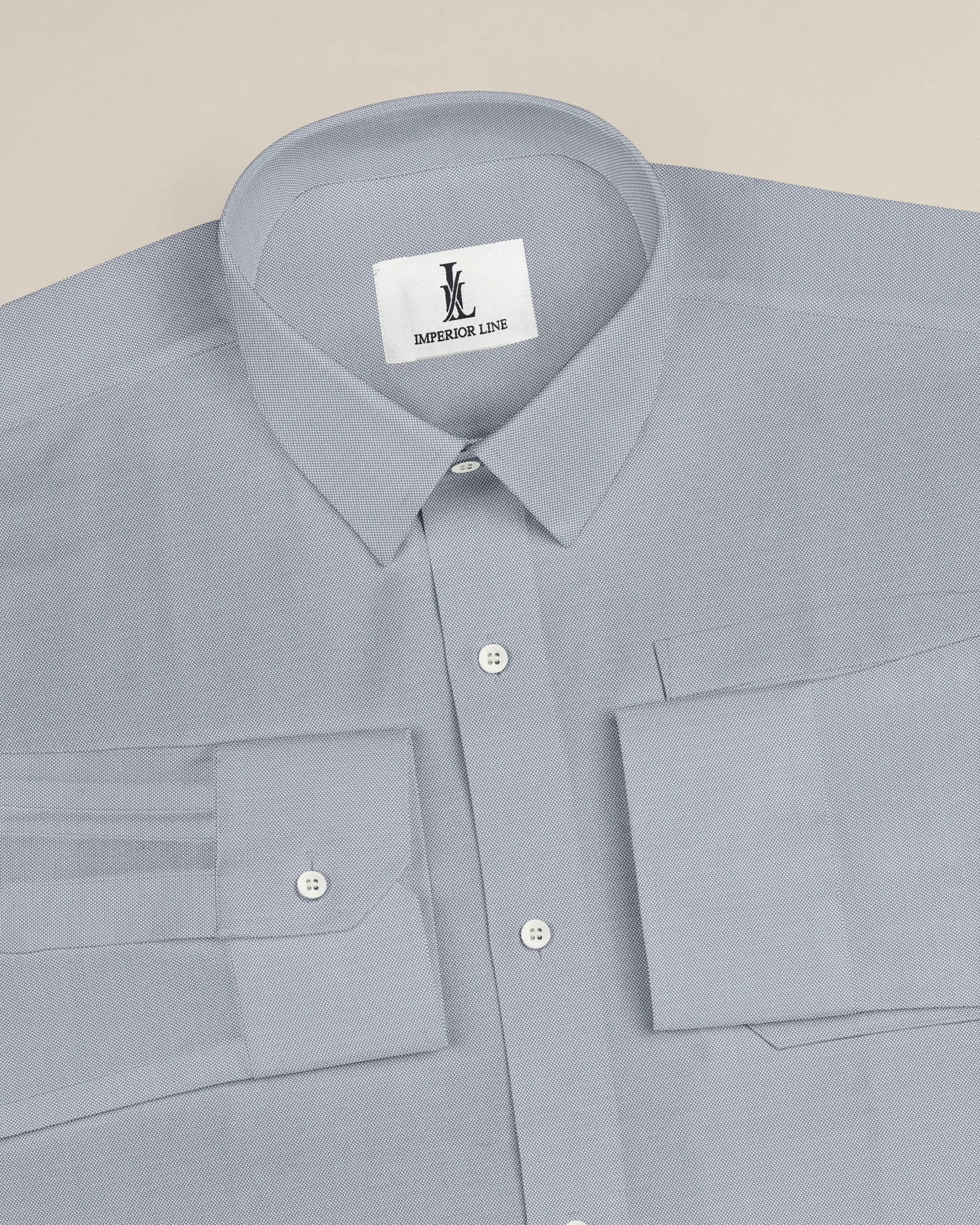 LIGHT GRAY OXFORD SOLID SHIRT