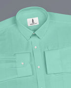MID-SPRING GREEN SOLID OXFORD SHIRT
