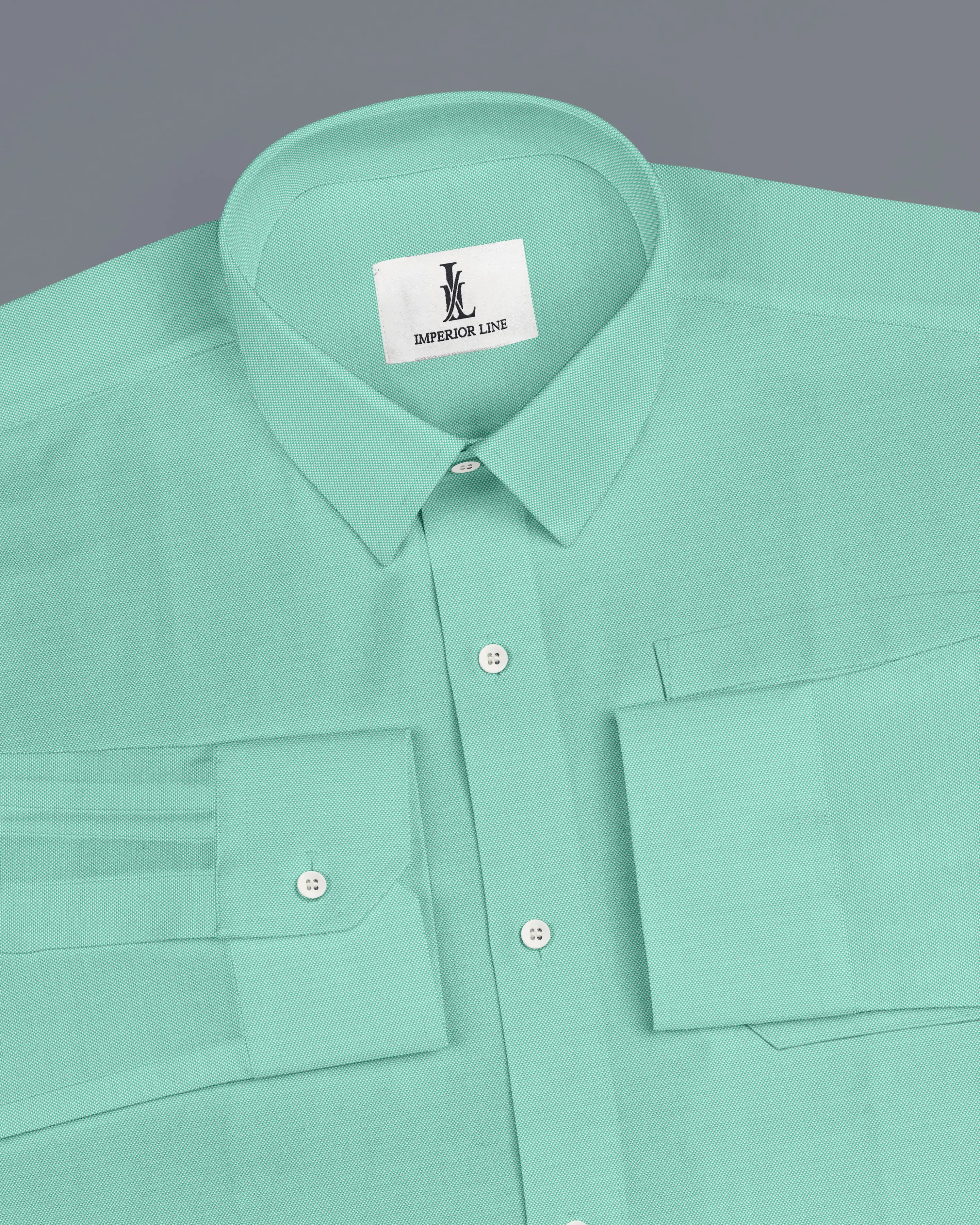 MID-SPRING GREEN SOLID OXFORD SHIRT