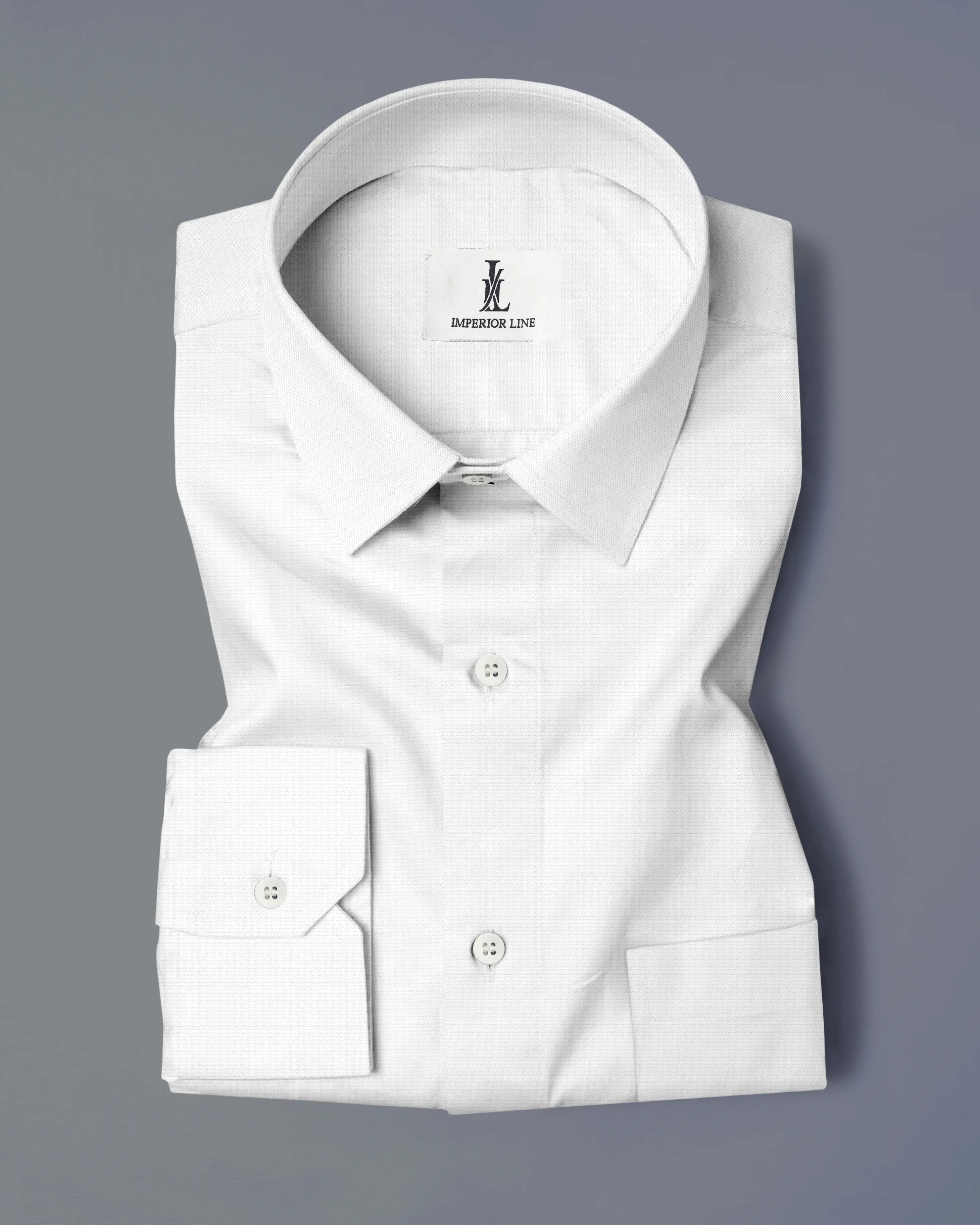 WHITE SLUB PATTERN SOLID SHIRT