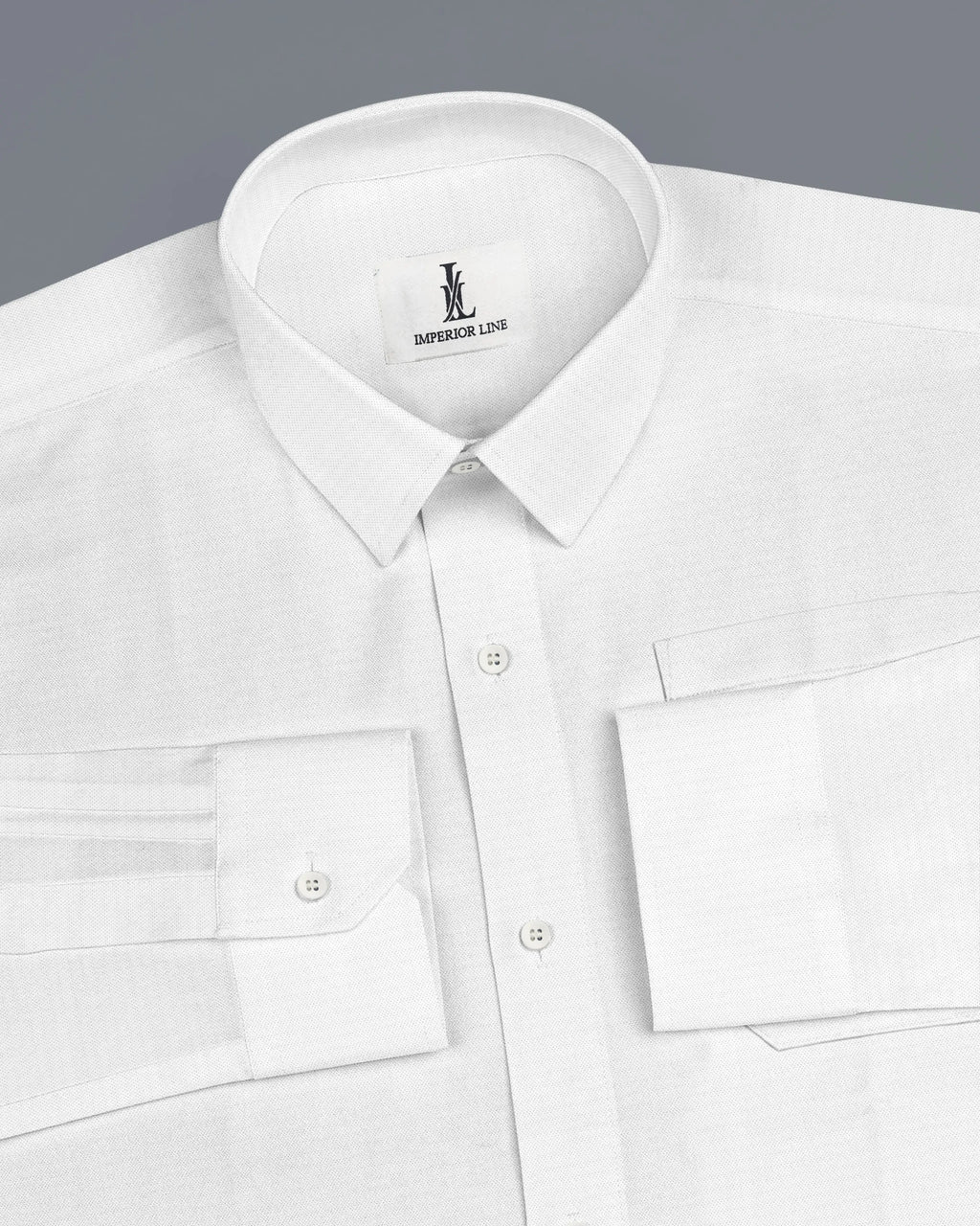 WHITE SLUB PATTERN SOLID SHIRT
