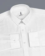 WHITE SLUB PATTERN SOLID SHIRT