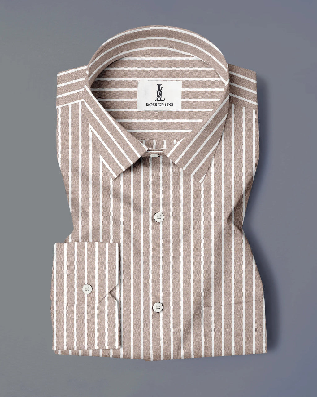 SOFT BROWN BUTCHER'S STRIPE OXFORD SHIRT