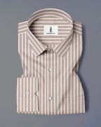 SOFT BROWN BUTCHER'S STRIPE OXFORD SHIRT