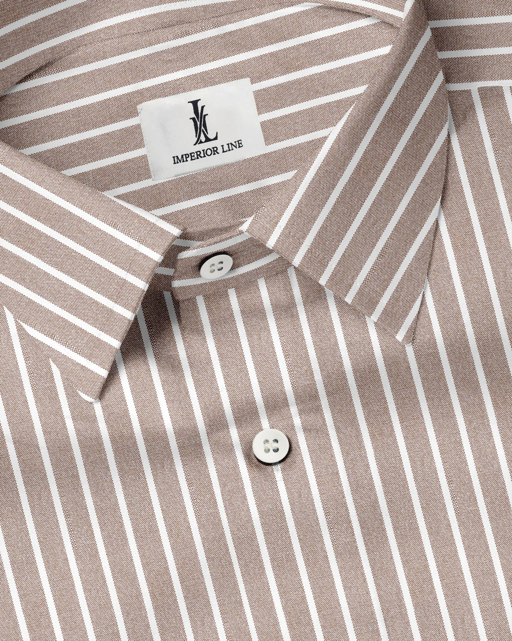 SOFT BROWN BUTCHER'S STRIPE OXFORD SHIRT